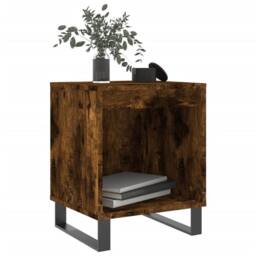 Berkfield Home Modern Bedside Cabinets 2 pcs Smoked Oak 40x35x50 cm Engineered Wood in Brown - Size: 40 x 35 x 50 cm