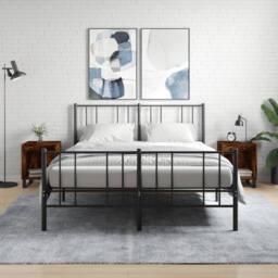 Berkfield Home Modern Bedside Cabinets 2 pcs Smoked Oak 40x35x50 cm Engineered Wood in Brown - Size: 40 x 35 x 50 cm - thumbnail 2