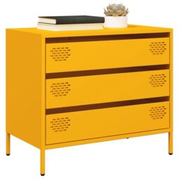 Berkfield Home Sideboard¬†Mustard Yellow 68x39x58.5 cm Cold-rolled Steel