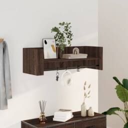 Berkfield Home Wall Shelf Brown Oak 100x35x30.5 cm Engineered Wood - thumbnail 2