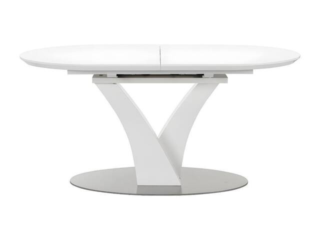 Vente-unique Extendable Dining Table for 6 To 8 People - MDF & Stainless Steel in White - image 1
