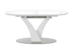 Vente-unique Extendable Dining Table for 6 To 8 People - MDF & Stainless Steel in White - thumbnail 1
