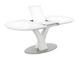 Vente-unique Extendable Dining Table for 6 To 8 People - MDF & Stainless Steel in White - thumbnail 8