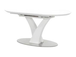 Vente-unique Extendable Dining Table for 6 To 8 People - MDF & Stainless Steel in White - thumbnail 7