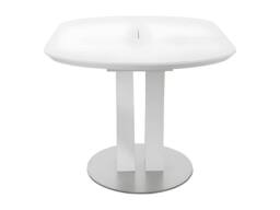 Vente-unique Extendable Dining Table for 6 To 8 People - MDF & Stainless Steel in White - thumbnail 9