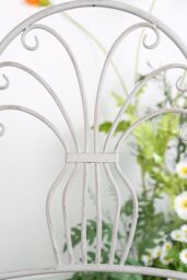Glamhaus Metal Bistro 3 Piece Set Garden Patio Furniture Antique Grey - thumbnail 4