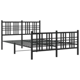 Berkfield Home Metal Bed Frame without Mattress with Footboard Black 137x190cm - Size: 137x190 cm - thumbnail 3