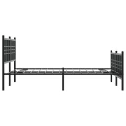 Berkfield Home Metal Bed Frame without Mattress with Footboard Black 137x190cm - Size: 137x190 cm - thumbnail 5