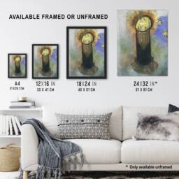 "Artery8 Head of John the Baptist on Pillar Redon Vintage Framed Wall Art Print - Size: W12"" x H16""" - thumbnail 3