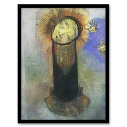 "Artery8 Head of John the Baptist on Pillar Redon Vintage Framed Wall Art Print - Size: W12"" x H16""" - thumbnail 1