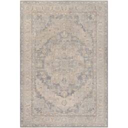 Livabliss Avant Garde - Vintage Grey Blue Beige Traditional Boho Fringe Living Rug in Light Grey - Size: 150 cm x 230 cm - thumbnail 2