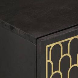 Berkfield Home Side Cabinet 40x33x75 cm Solid Wood Mango in Black - Size: 40 x 33 x 75 cm - thumbnail 8
