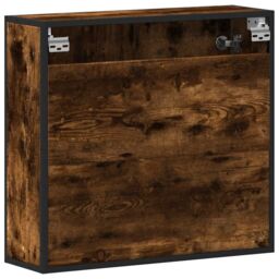 Berkfield Home Bathroom Mirror Cabinet Smoked Oak 65x20x60 cm Engineered Wood in Brown - Size: 65 x 20 x 60 cm - thumbnail 7
