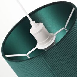 Happy Homewares Soft Ribbed Corduroy Fabric Lamp Shade with Inner Matching Satin Lining in Dark Green - Size: 10 inches - thumbnail 5