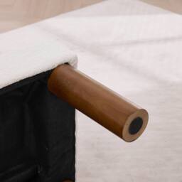 Matteo White Upholstered Boucle Accent Bench with Rolled Backrest - thumbnail 9