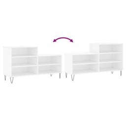 Berkfield Home Shoe Cabinet White 102x36x60 cm Engineered Wood - Size: 102 x 36 x 60 cm - thumbnail 7