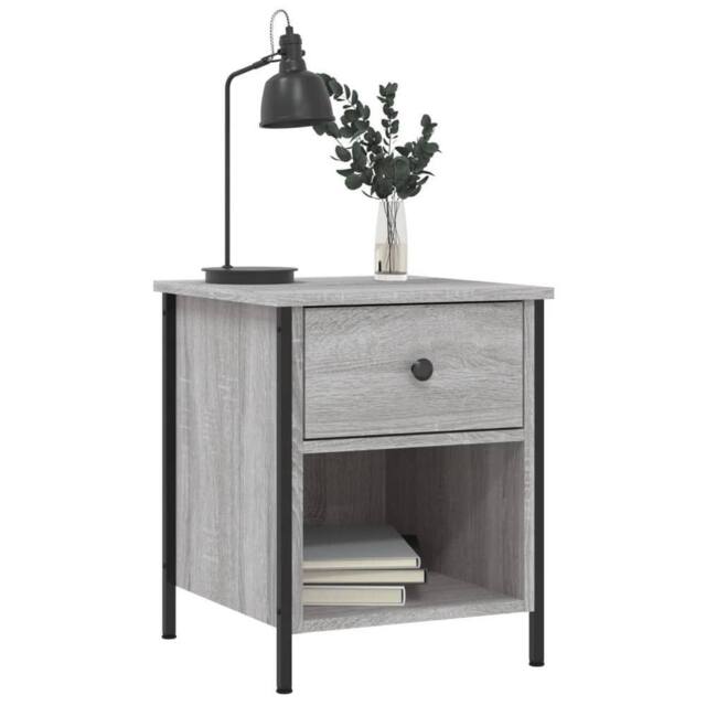 Berkfield Home Durable Bedside Cabinet Grey Sonoma 40x42x50 cm Engineered Wood - Size: 40 x 42 x 50 cm - image 1