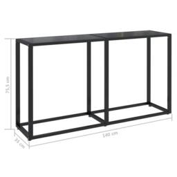 Berkfield Home Console Table Black 140x35x75.5cm Tempered Glass - Size: 140x35x75.5 cm - thumbnail 6