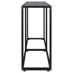 Berkfield Home Console Table Black 140x35x75.5cm Tempered Glass - Size: 140x35x75.5 cm - thumbnail 4