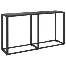 Berkfield Home Console Table Black 140x35x75.5cm Tempered Glass - Size: 140x35x75.5 cm - thumbnail 2