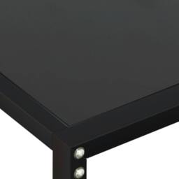 Berkfield Home Console Table Black 140x35x75.5cm Tempered Glass - Size: 140x35x75.5 cm - thumbnail 5