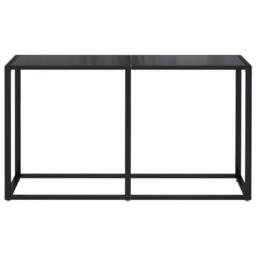 Berkfield Home Console Table Black 140x35x75.5cm Tempered Glass - Size: 140x35x75.5 cm - thumbnail 3