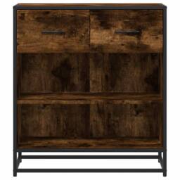 Berkfield Home Sideboard Smoked Oak 68x35x76 cm Engineered Wood in Brown - Size: 68 x 35 x 76 cm - thumbnail 4