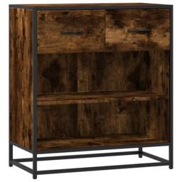 Berkfield Home Sideboard Smoked Oak 68x35x76 cm Engineered Wood in Brown - Size: 68 x 35 x 76 cm - thumbnail 1