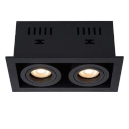 Lucide 'CHIMNEY' Dimmable Rotatable Stylish Indoor Recessed Downlight 2xGU10 in Black - thumbnail 5