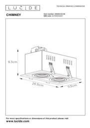 Lucide 'CHIMNEY' Dimmable Rotatable Stylish Indoor Recessed Downlight 2xGU10 in Black - thumbnail 6