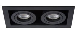 Lucide 'CHIMNEY' Dimmable Rotatable Stylish Indoor Recessed Downlight 2xGU10 in Black - thumbnail 2