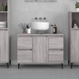 Berkfield Home Sink Cabinet Grey Sonoma 80x33x60 cm Engineered Wood - Size: 80 x 33 x 60 cm