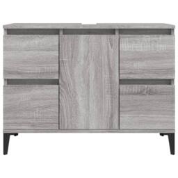 Berkfield Home Sink Cabinet Grey Sonoma 80x33x60 cm Engineered Wood - Size: 80 x 33 x 60 cm - thumbnail 5