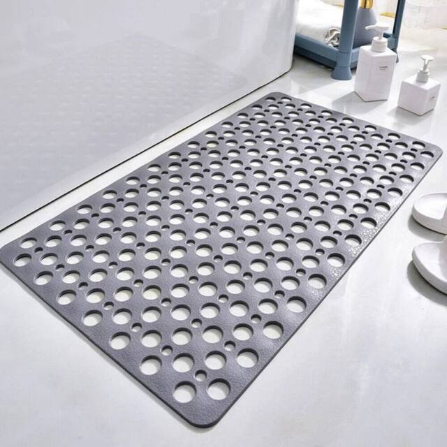 Kelvenix Non-Slip Bath Mat Anti Mould Shower Mats TPE Bathroom in Grey - image 1