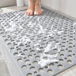 Kelvenix Non-Slip Bath Mat Anti Mould Shower Mats TPE Bathroom in Grey - thumbnail 4