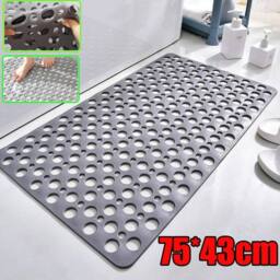 Kelvenix Non-Slip Bath Mat Anti Mould Shower Mats TPE Bathroom in Grey - thumbnail 2