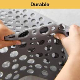 Kelvenix Non-Slip Bath Mat Anti Mould Shower Mats TPE Bathroom in Grey - thumbnail 3