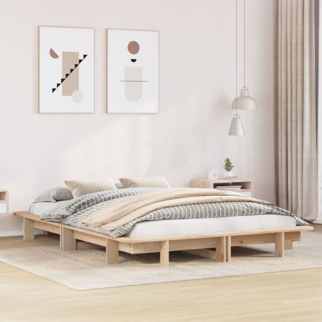 Berkfield Home Bed Frame without Mattress 120x190 cm Small Double Solid Wood Pine in Brown - image 1