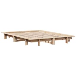 Berkfield Home Bed Frame without Mattress 120x190 cm Small Double Solid Wood Pine in Brown - thumbnail 6