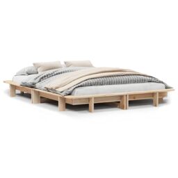 Berkfield Home Bed Frame without Mattress 120x190 cm Small Double Solid Wood Pine in Brown - thumbnail 2