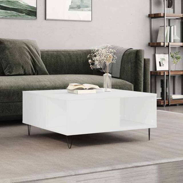 Berkfield Home Coffee Table White 80x80x36.5 cm Engineered Wood - image 1