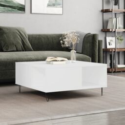 Berkfield Home Coffee Table White 80x80x36.5 cm Engineered Wood - thumbnail 1
