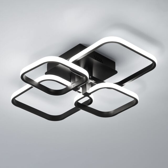 Pheashine Modern LED ceiling light, White Light 6500K, 56cm long, Indoor Use in Black - image 1