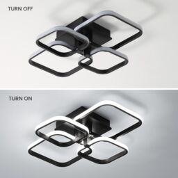 Pheashine Modern LED ceiling light, White Light 6500K, 56cm long, Indoor Use in Black - thumbnail 4