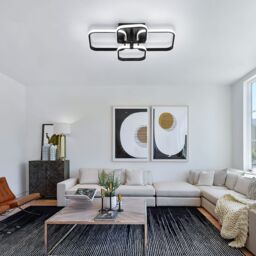 Pheashine Modern LED ceiling light, White Light 6500K, 56cm long, Indoor Use in Black - thumbnail 5