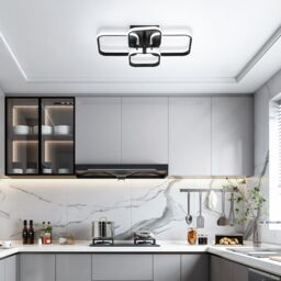 Pheashine Modern LED ceiling light, White Light 6500K, 56cm long, Indoor Use in Black - thumbnail 6