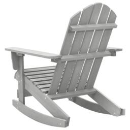 Berkfield Home Garden Rocking Chair Wood Grey - thumbnail 4