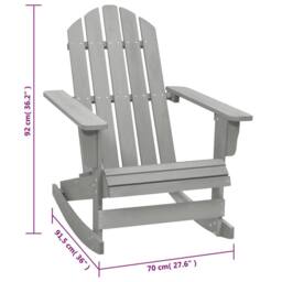 Berkfield Home Garden Rocking Chair Wood Grey - thumbnail 6