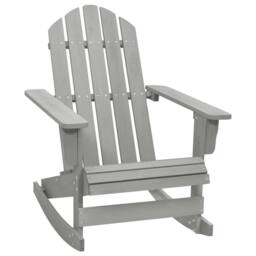 Berkfield Home Garden Rocking Chair Wood Grey - thumbnail 2
