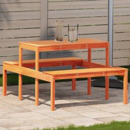 Berkfield Home Picnic Table Wax Brown 110x134x75 cm Solid Wood Pine - Size: 110 x 134 x 75 cm - thumbnail 2